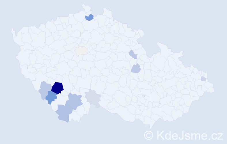 Příjmení: 'Křešnička', počet výskytů 35 v celé ČR