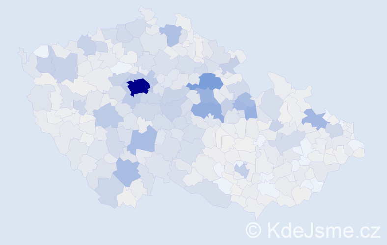 Příjmení: 'Dušek', počet výskytů 5242 v celé ČR