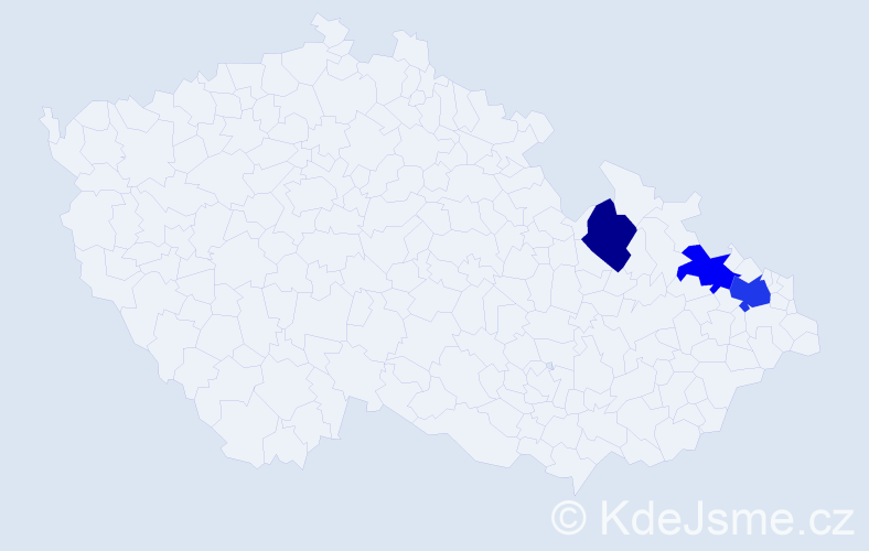 Příjmení: 'Trpiš', počet výskytů 4 v celé ČR