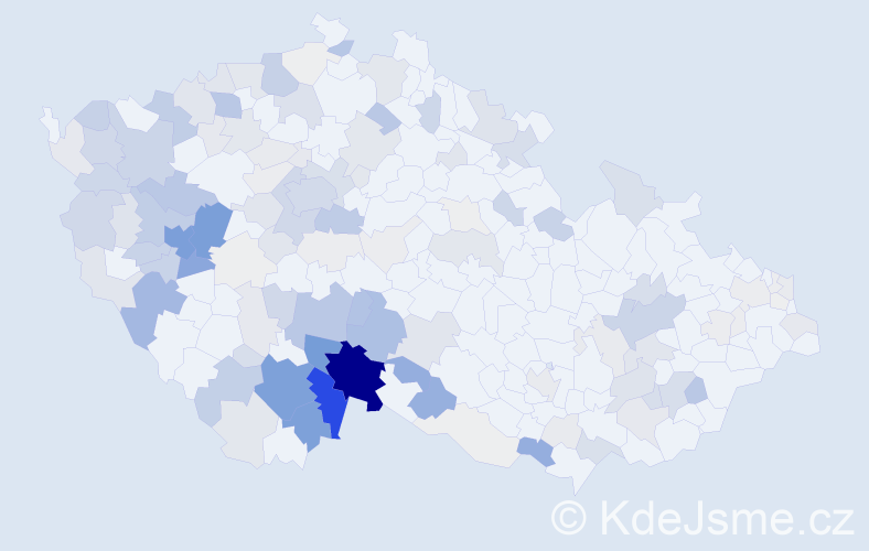 Příjmení: 'Koranda', počet výskytů 641 v celé ČR