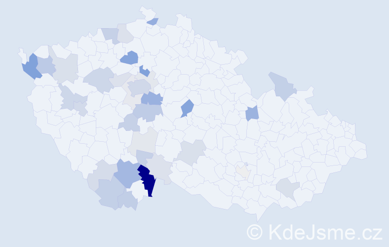 Příjmení: 'Kročáková', počet výskytů 115 v celé ČR