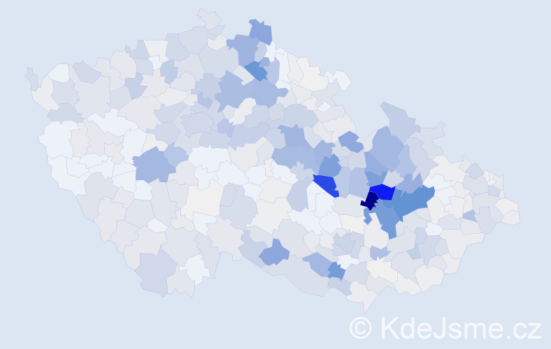 Příjmení: 'Kvapil', počet výskytů 2182 v celé ČR