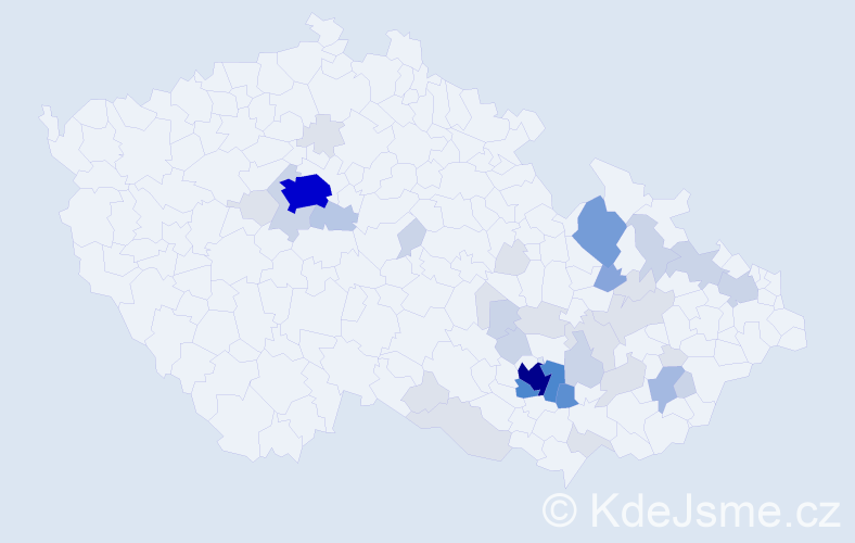 Příjmení: 'Blaháková', počet výskytů 125 v celé ČR