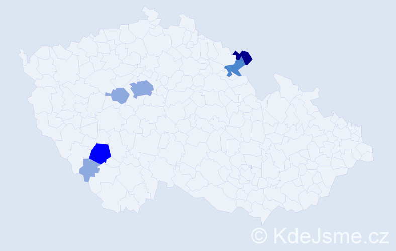 Příjmení: 'Sajfrídová', počet výskytů 14 v celé ČR
