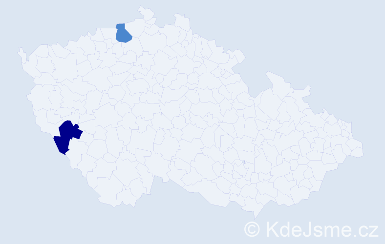 Příjmení: 'Čerbová', počet výskytů 4 v celé ČR