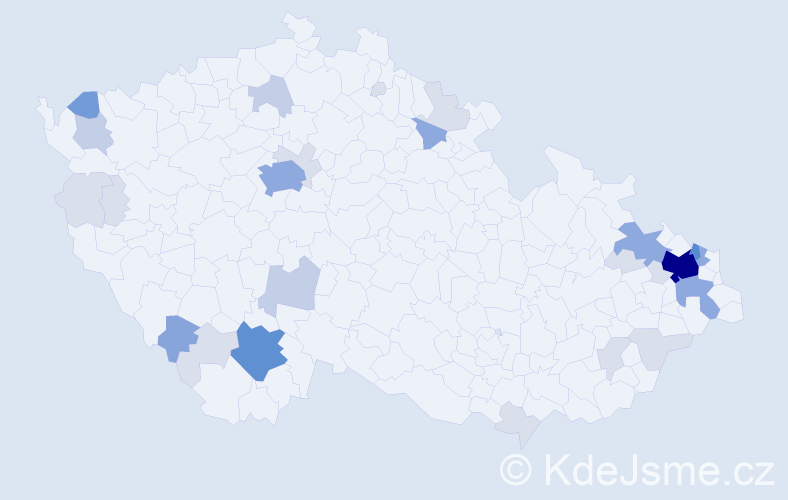 Příjmení: 'Kursová', počet výskytů 90 v celé ČR