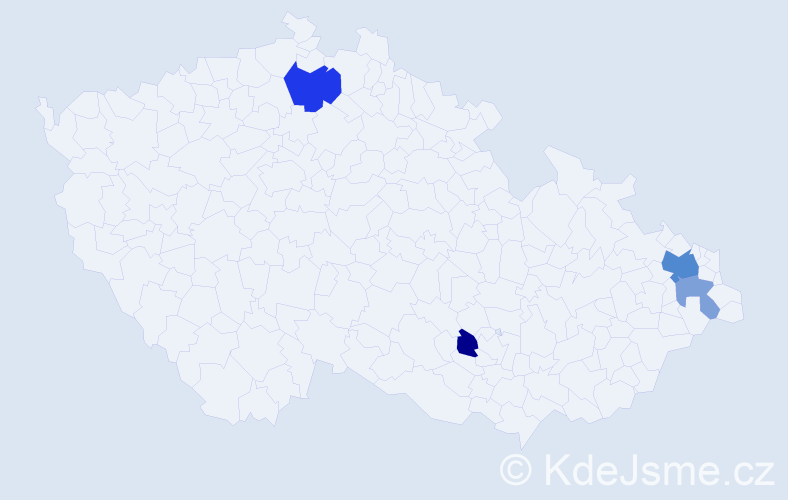 Příjmení: 'Halabalíková', počet výskytů 8 v celé ČR