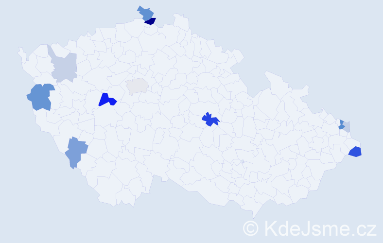Příjmení: 'Beniačová', počet výskytů 22 v celé ČR