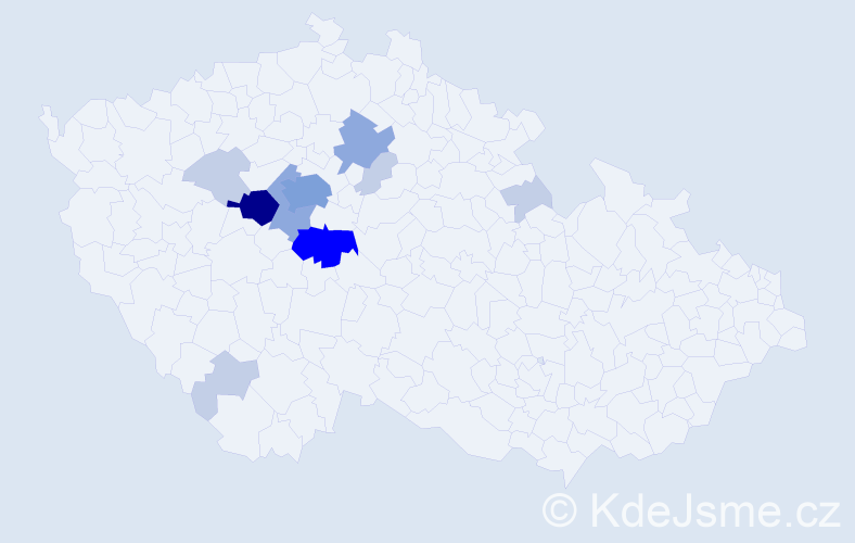 Příjmení: 'Pošmurná', počet výskytů 30 v celé ČR