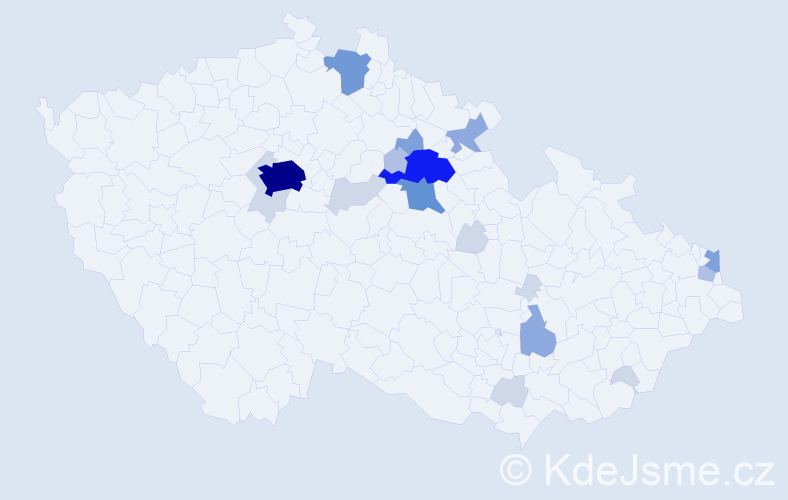 Příjmení: 'Tluková', počet výskytů 61 v celé ČR