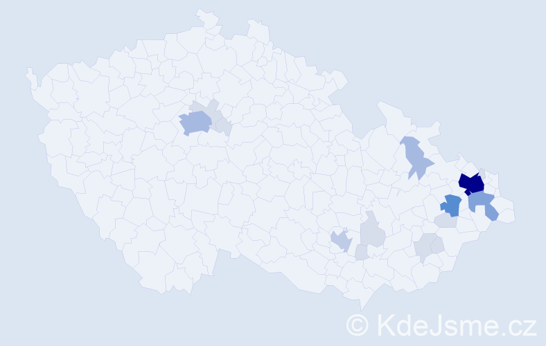 Příjmení: 'Kachel', počet výskytů 50 v celé ČR