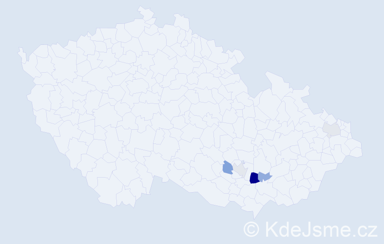 Příjmení: 'Kunderka', počet výskytů 14 v celé ČR