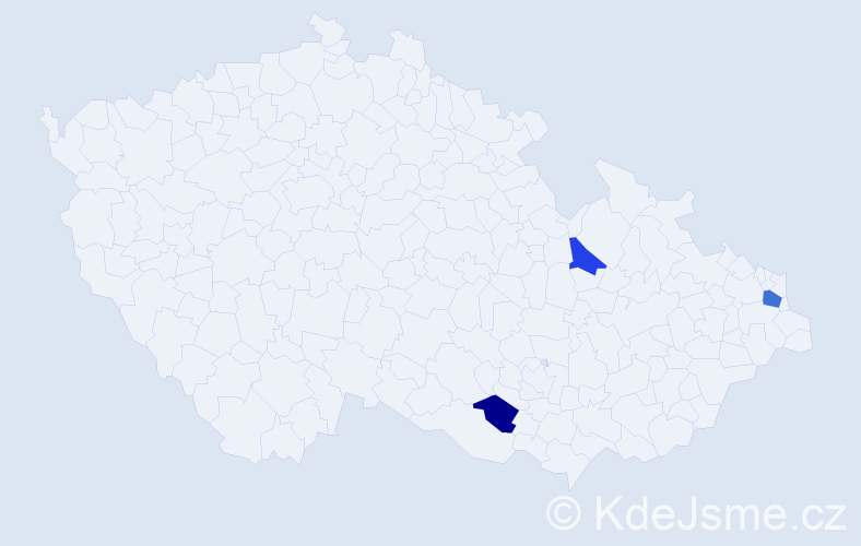 Příjmení: 'Borbely', počet výskytů 4 v celé ČR