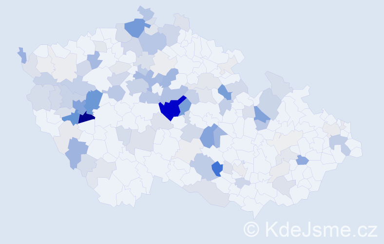 Příjmení: 'Balvín', počet výskytů 412 v celé ČR