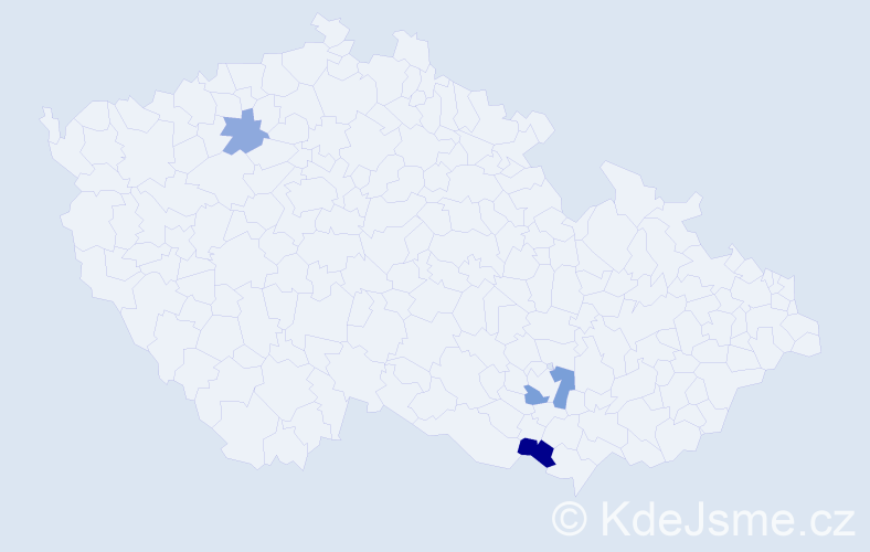 Příjmení: 'Knee', počet výskytů 10 v celé ČR
