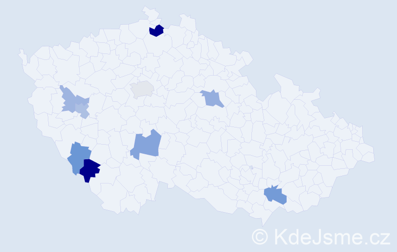 Příjmení: 'Kolrusová', počet výskytů 17 v celé ČR