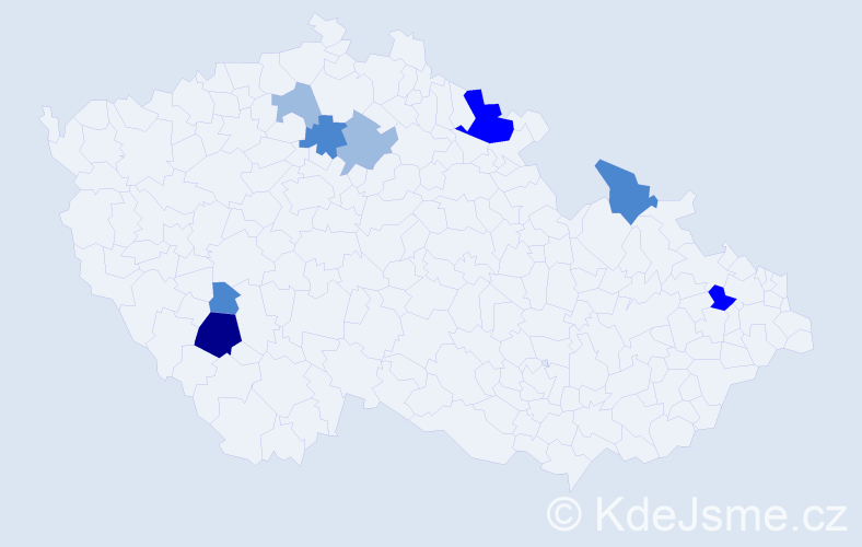 Příjmení: 'Šopinec', počet výskytů 18 v celé ČR