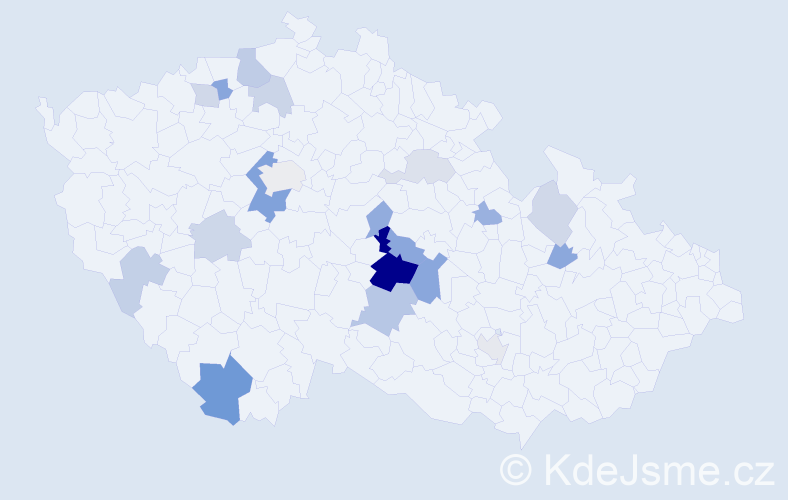 Příjmení: 'Tomšovský', počet výskytů 39 v celé ČR