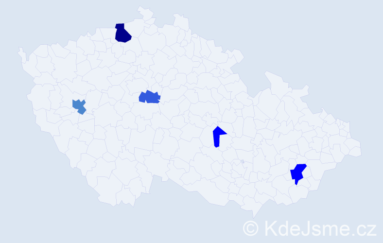 Příjmení: 'Klapálková', počet výskytů 18 v celé ČR