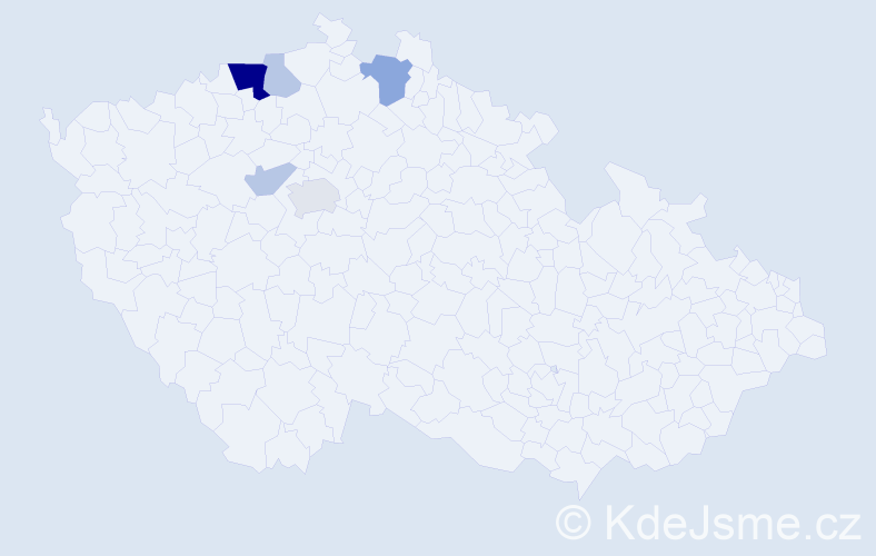 Příjmení: 'Bacil', počet výskytů 14 v celé ČR