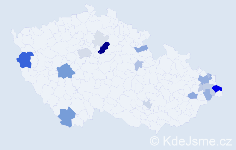 Příjmení: 'Buryan', počet výskytů 67 v celé ČR