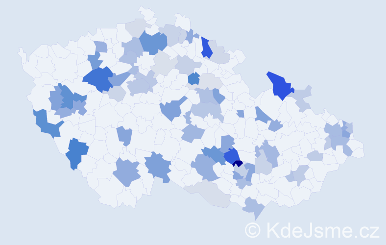 Příjmení: 'Chovan', počet výskytů 169 v celé ČR