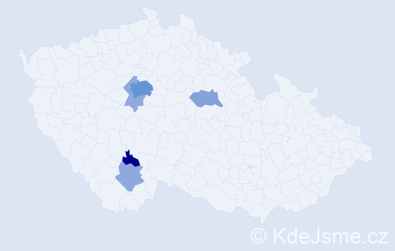 Příjmení: 'Frýd', počet výskytů 17 v celé ČR