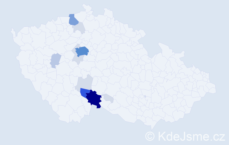 Příjmení: 'Vichra', počet výskytů 48 v celé ČR