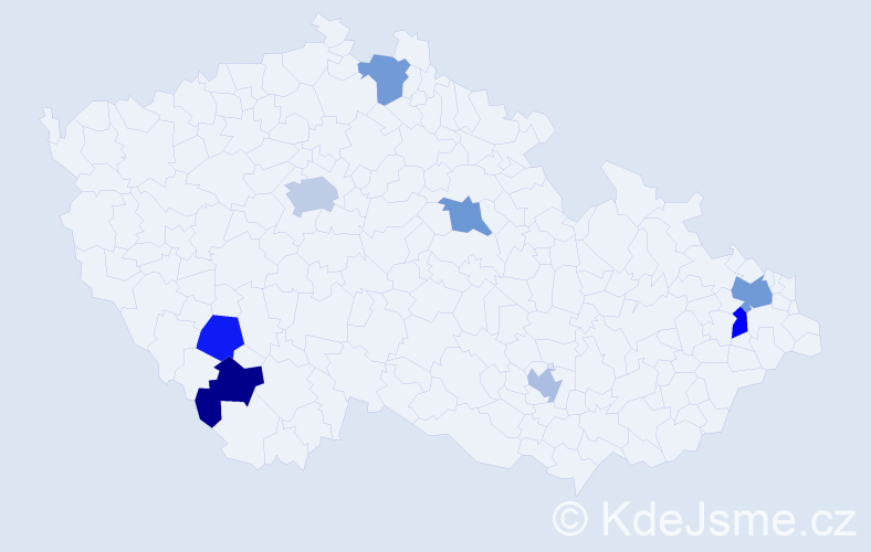 Příjmení: 'Elliott', počet výskytů 10 v celé ČR