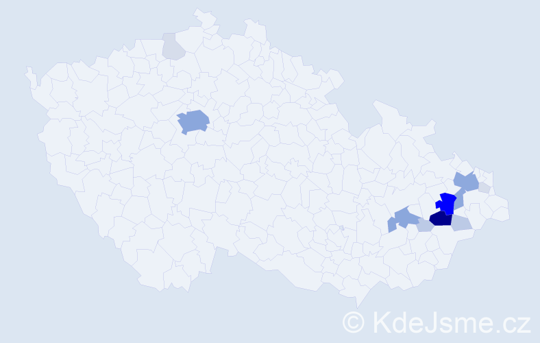 Příjmení: 'Kremel', počet výskytů 54 v celé ČR