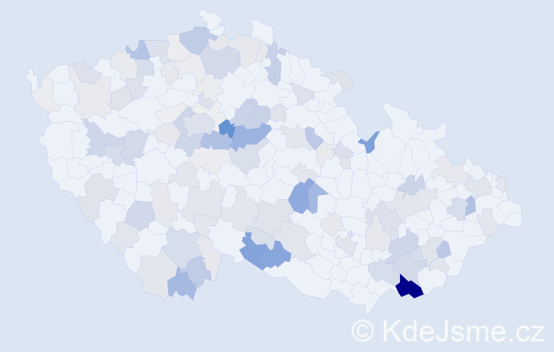 Příjmení: 'Břečka', počet výskytů 471 v celé ČR