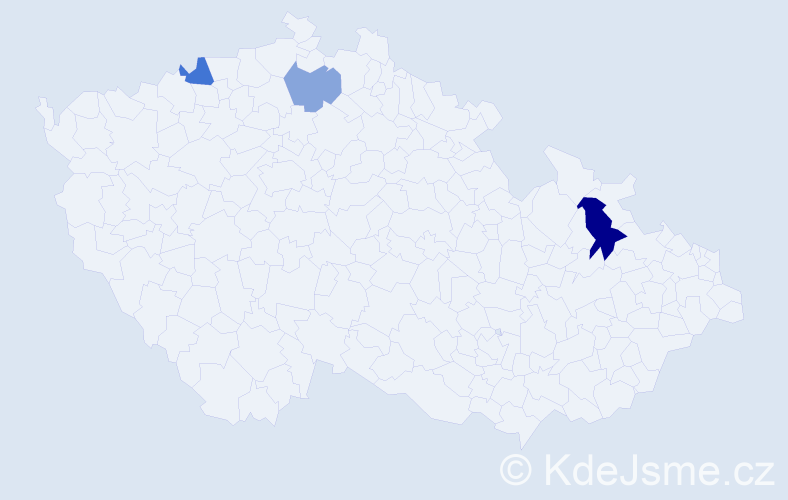 Příjmení: 'Konfal', počet výskytů 14 v celé ČR