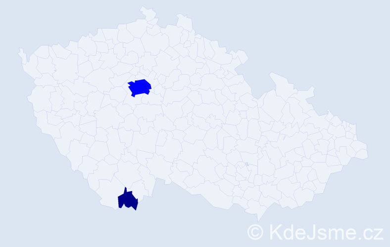 Příjmení: 'Dermenji', počet výskytů 7 v celé ČR