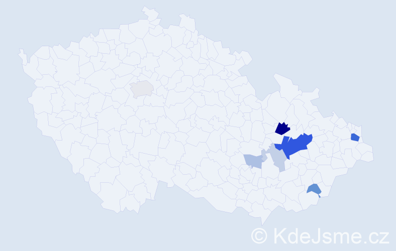 Příjmení: 'Brumarová', počet výskytů 23 v celé ČR