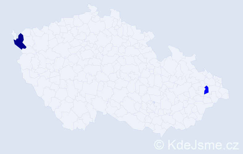 Příjmení: 'Bonnová', počet výskytů 5 v celé ČR