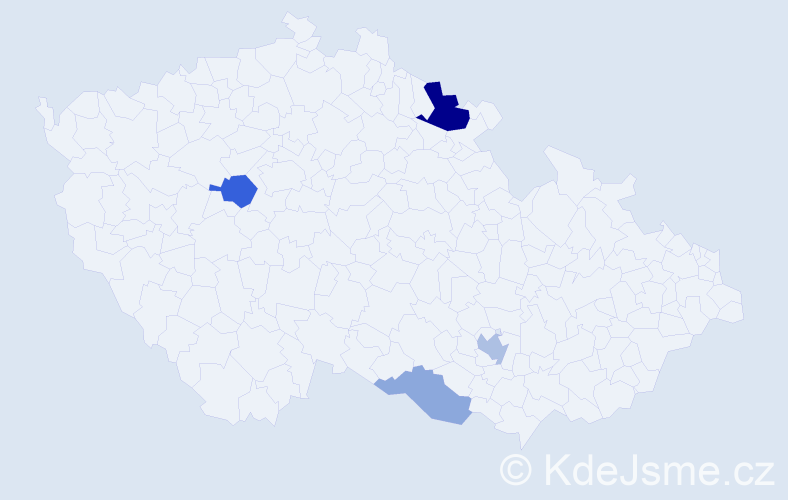 Příjmení: 'Sakačová', počet výskytů 9 v celé ČR