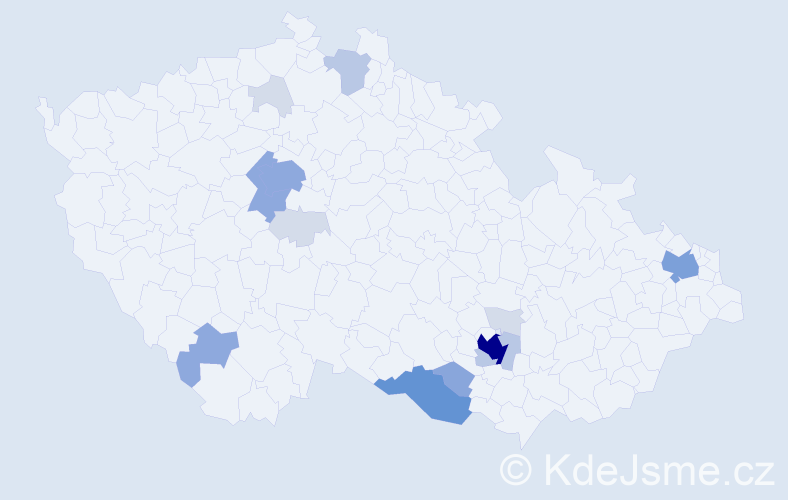 Příjmení: 'Keberlová', počet výskytů 50 v celé ČR