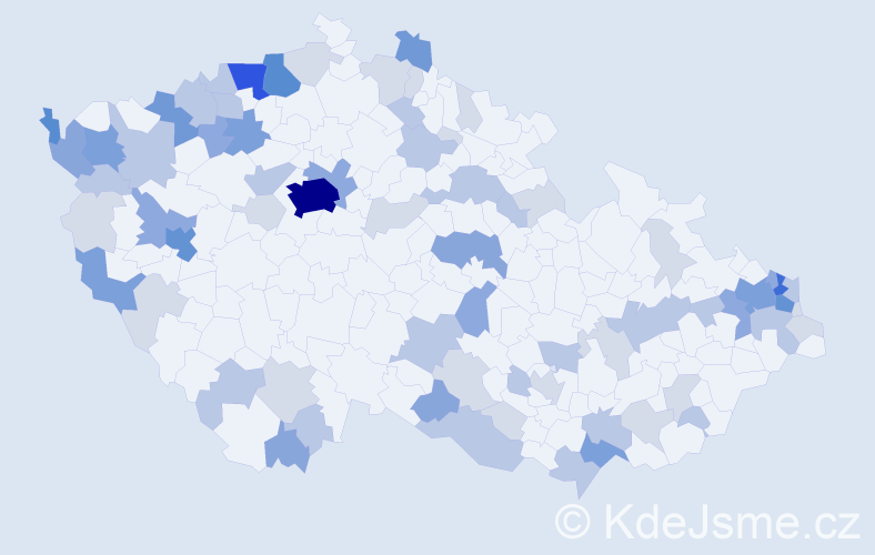 Příjmení: 'Kuzma', počet výskytů 209 v celé ČR