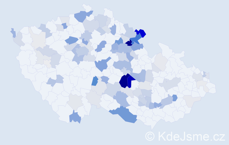Příjmení: 'Dítětová', počet výskytů 363 v celé ČR