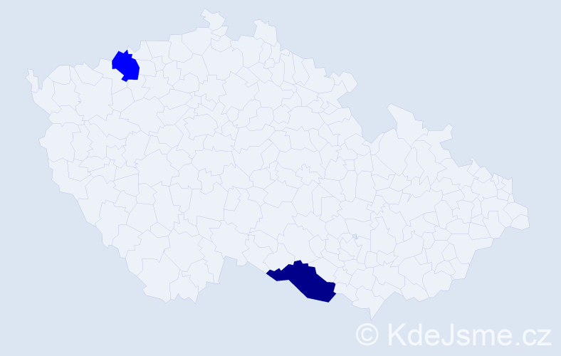 Příjmení: 'Manduľa', počet výskytů 3 v celé ČR