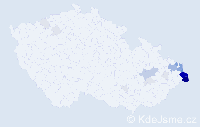 Příjmení: 'Pietrová', počet výskytů 108 v celé ČR