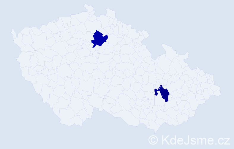 Příjmení: 'Suchanič', počet výskytů 2 v celé ČR