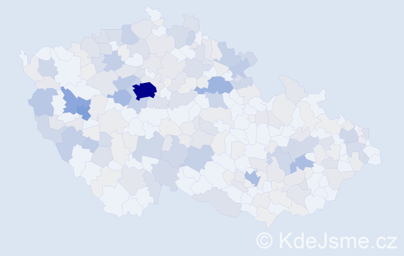 Příjmení: 'Roubal', počet výskytů 883 v celé ČR