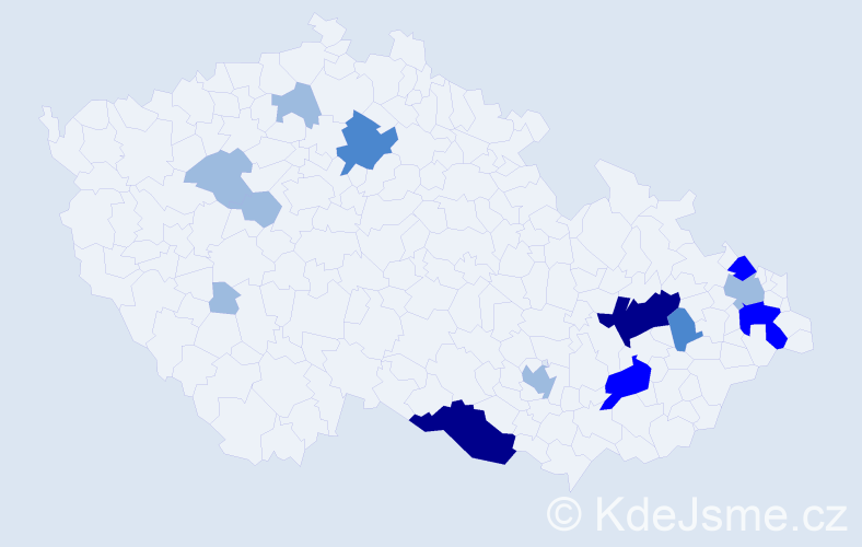 Příjmení: 'Bekárek', počet výskytů 27 v celé ČR