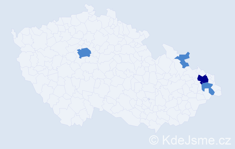 Příjmení: 'Fojtáková', počet výskytů 6 v celé ČR