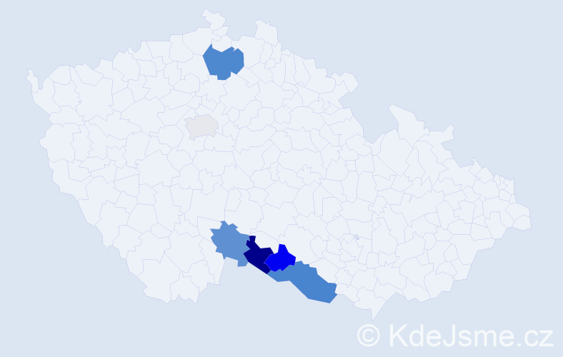 Příjmení: 'Pocarová', počet výskytů 30 v celé ČR
