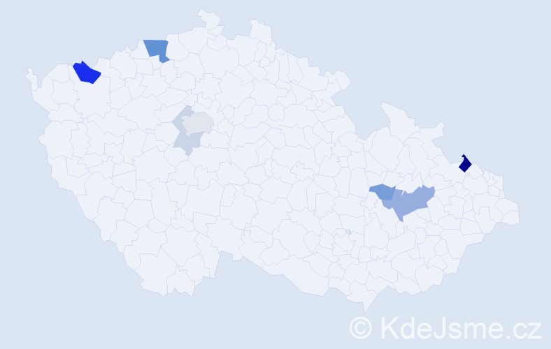 Příjmení: 'Vildnerová', počet výskytů 19 v celé ČR