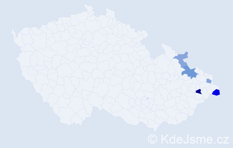 Příjmení: 'Riho', počet výskytů 10 v celé ČR