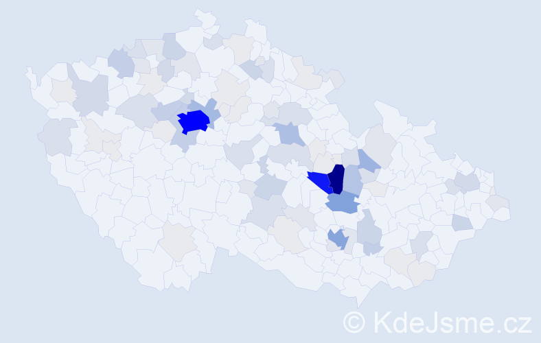 Příjmení: 'Báča', počet výskytů 382 v celé ČR