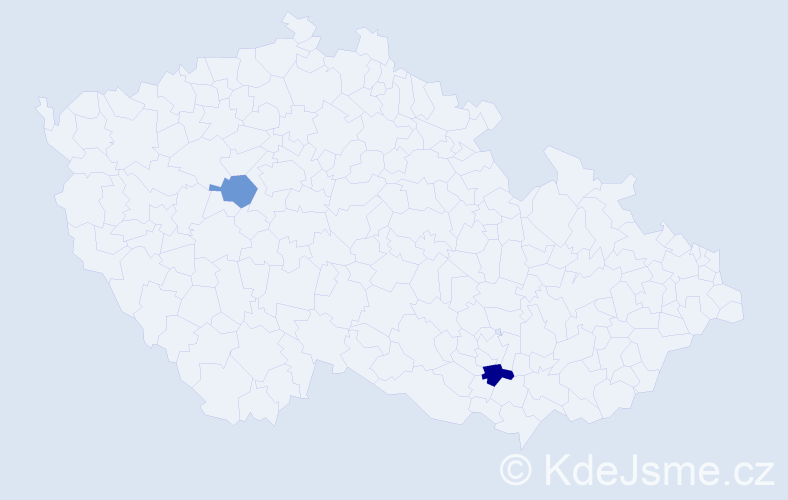 Příjmení: 'Hracho', počet výskytů 5 v celé ČR